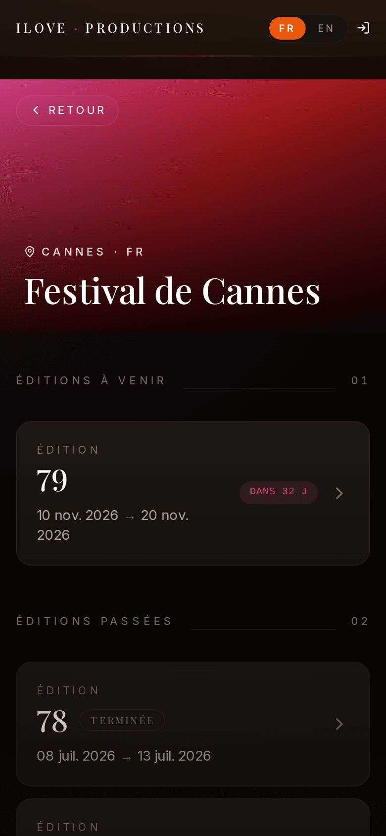 Each festival has its own space: here, Cannes