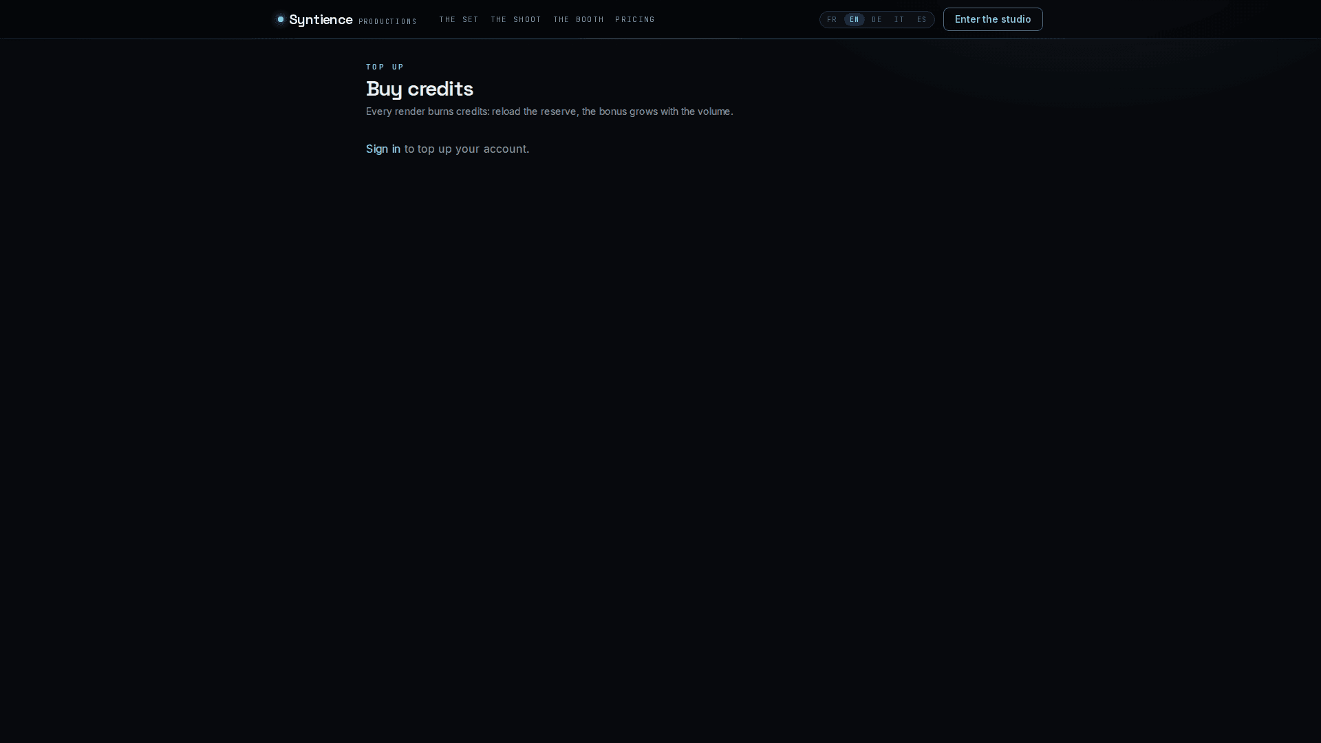 Credit packs and subscription pricing