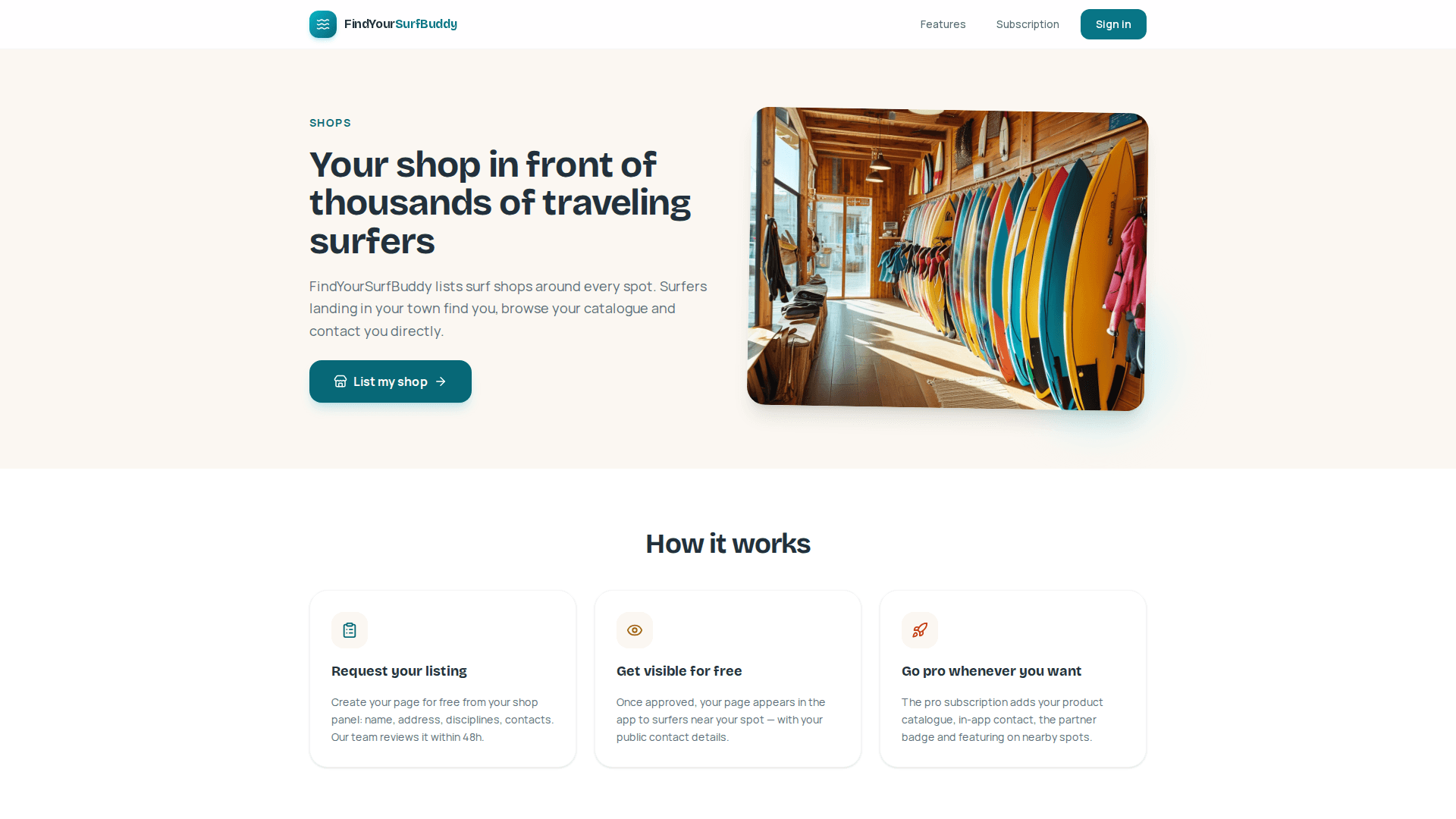The curated surf shop directory