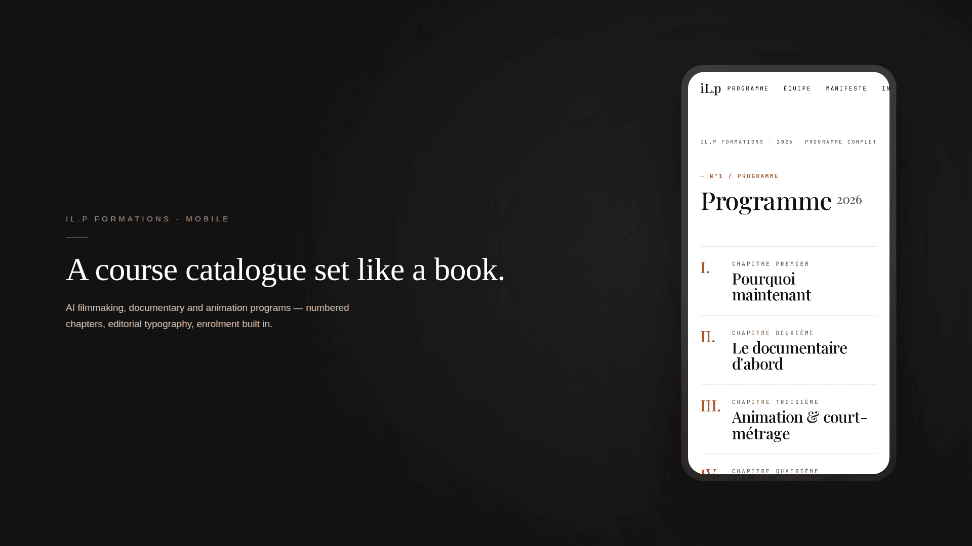The catalogue on mobile