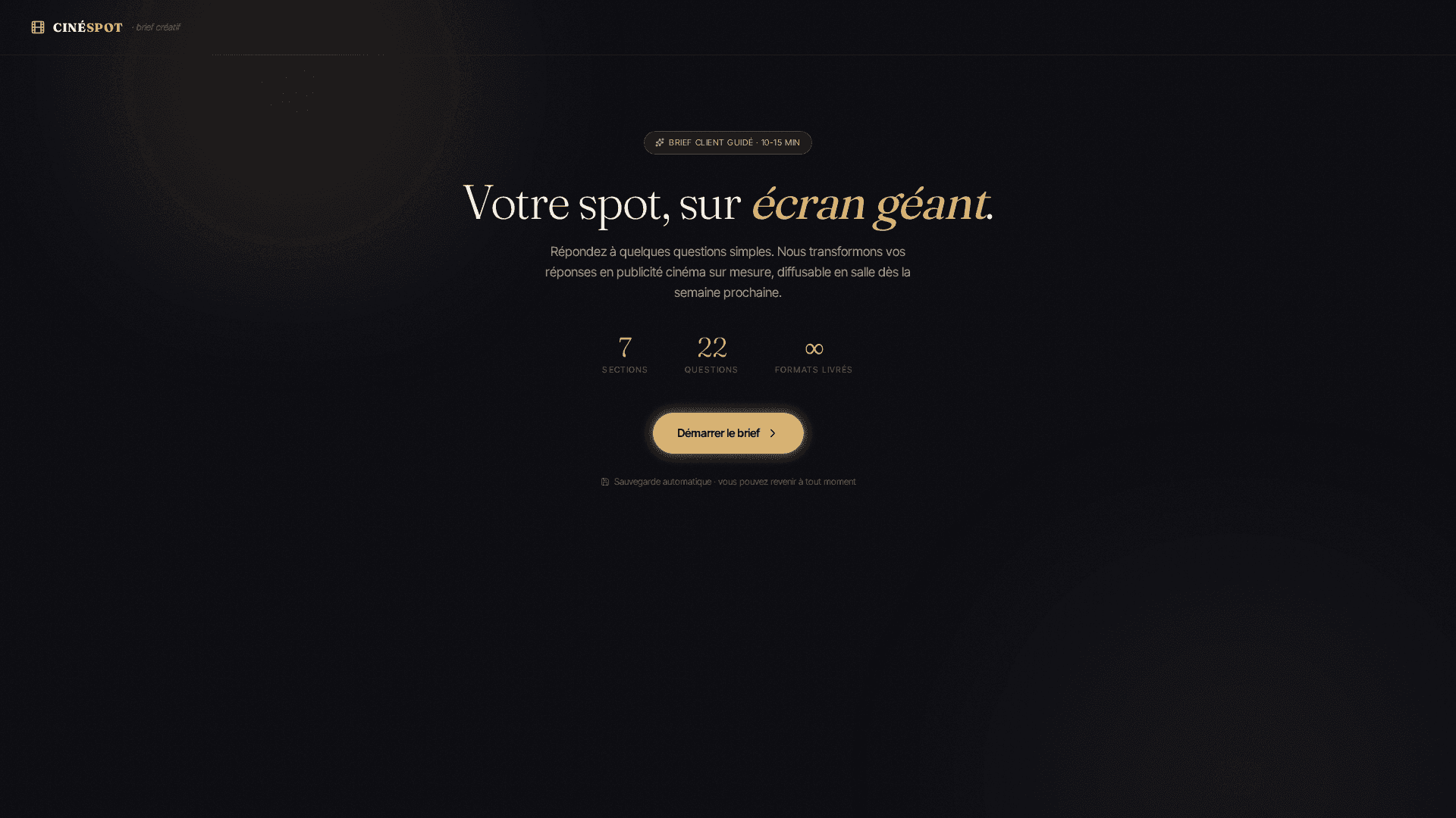 CINÉSPOT Brief